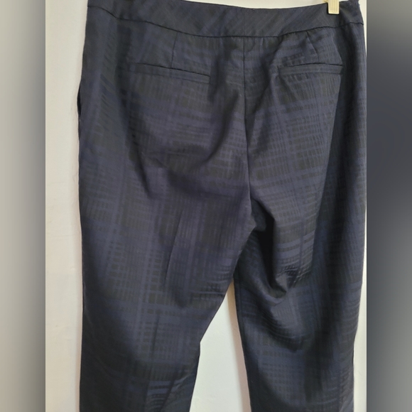 Reiss Navy Blue Plaid Margot Tapered Leg  Stretch Ankle Pants Size 8 - Picture 10 of 16
